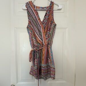 Multicolor Sleeveless Bohemian Romper